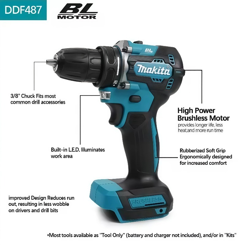 مثقاب ماكيتا DDF487 لاسلكي بدو - مراجعة Makita Drill Ddf484 وسعره